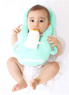 Gonice Detachable Adjustable Self-Feeding Nursing Pillow with Washable Cover and Bottle Pocket Green  - Image 4
