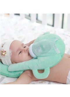 Gonice Detachable Adjustable Self-Feeding Nursing Pillow with Washable Cover and Bottle Pocket Green  - Image 3