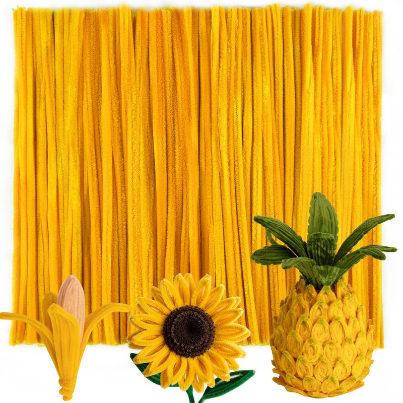 Caydo 200 Pieces Blonde Pipe Cleaners,Thick Fluffy Chenille Stems, Pipe Cleaner Crafts for Arts & Crafts, Perfect for Making Animals, Flowers, and Valentine's Day Decorations - Image 1