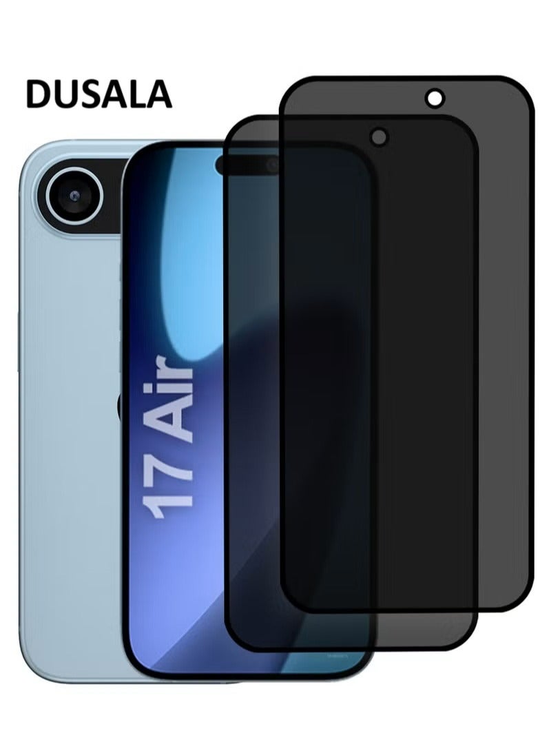 DUSALA 2 PCS of Premium Privacy Screen Protector for iPhone 17 Air, Anti-Spy Tempered Glass HD Clear View Easy Installation Clear Black - Image 1