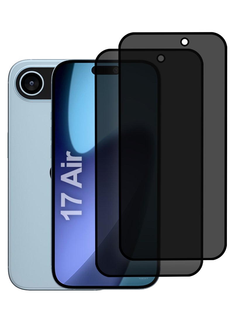 DUSALA 2 PCS of Premium Privacy Screen Protector for iPhone 17 Air, Anti-Spy Tempered Glass HD Clear View Easy Installation Clear Black - Image 2