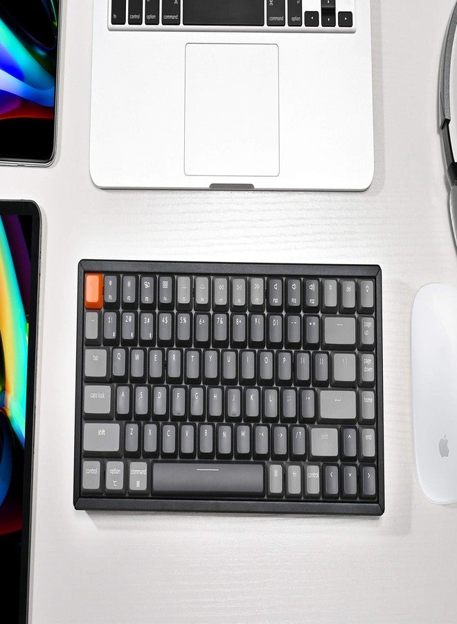 كيشرون لوحة مفاتيح الألعاب الميكانيكية Keychron K2 اللاسلكية بتقنية Bluetooth/السلكية USB، صغيرة الحجم، 84 مفتاحًا، بإضاءة خلفية RGB LED، إطار من الألومنيوم، تقنية N-Key Rollover، متوافقة مع أنظمة Mac وWindows، مفاتيح Gateron البنية، الإصدار 2 - Image 2