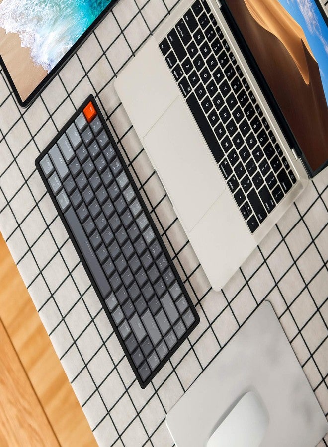 كيشرون لوحة مفاتيح الألعاب الميكانيكية Keychron K2 اللاسلكية بتقنية Bluetooth/السلكية USB، صغيرة الحجم، 84 مفتاحًا، بإضاءة خلفية RGB LED، إطار من الألومنيوم، تقنية N-Key Rollover، متوافقة مع أنظمة Mac وWindows، مفاتيح Gateron البنية، الإصدار 2 - Image 4