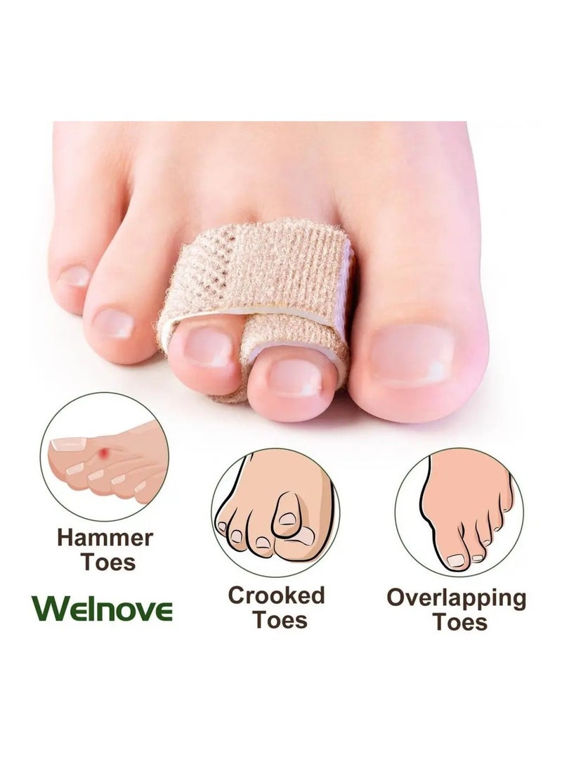 Toe Splints Straightener Broken Toe Wraps Cushioned Bandages Hammer Toe Separator Splints for Broken Injured Finger Hammer Toe 4Pcs - Image 3