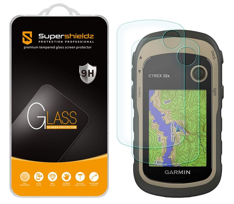 Supershieldz حماية سوبر شيلدز (عبوة 2) مصممة لجهاز جارمين eTrex 10، 20، 20x، 22x، 30، 30x، 32x واقي شاشة زجاجي مقسى، مضاد للخدش، خالي من الفقاعات - Image 1