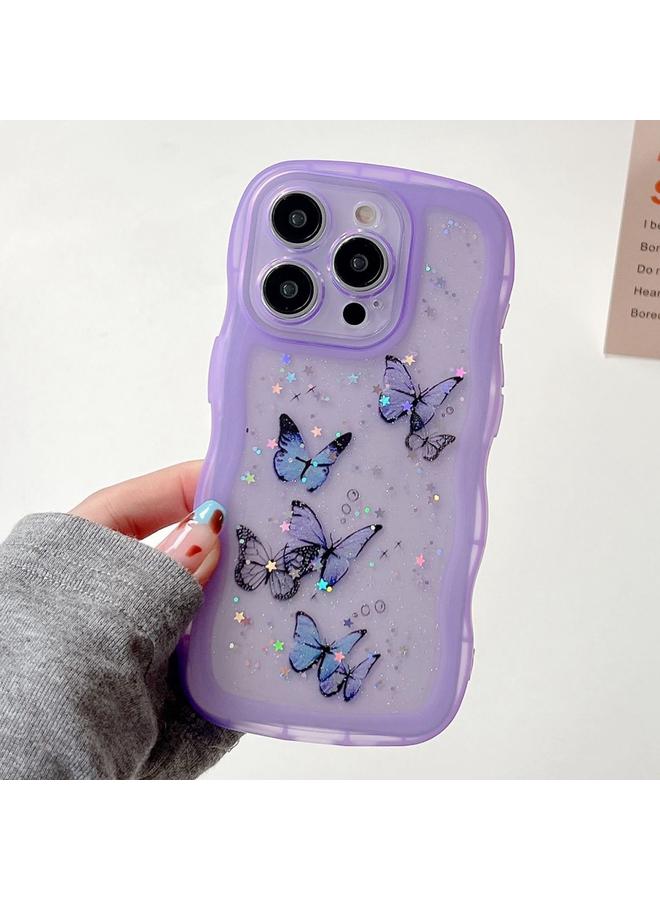 زبون جراب لهاتف iPhone 13 Pro Max مع حافة مموجة وغطاء فراشة من مادة TPU الهجينة من الكمبيوتر الشخصي - Image 1