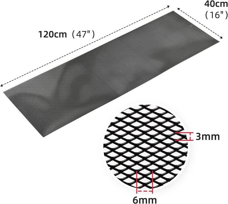AggAuto 47x16 inches Car Pickup Truck Grill Mesh - Aluminum Alloy Grille Insert with Rhombic Holes - Image 3