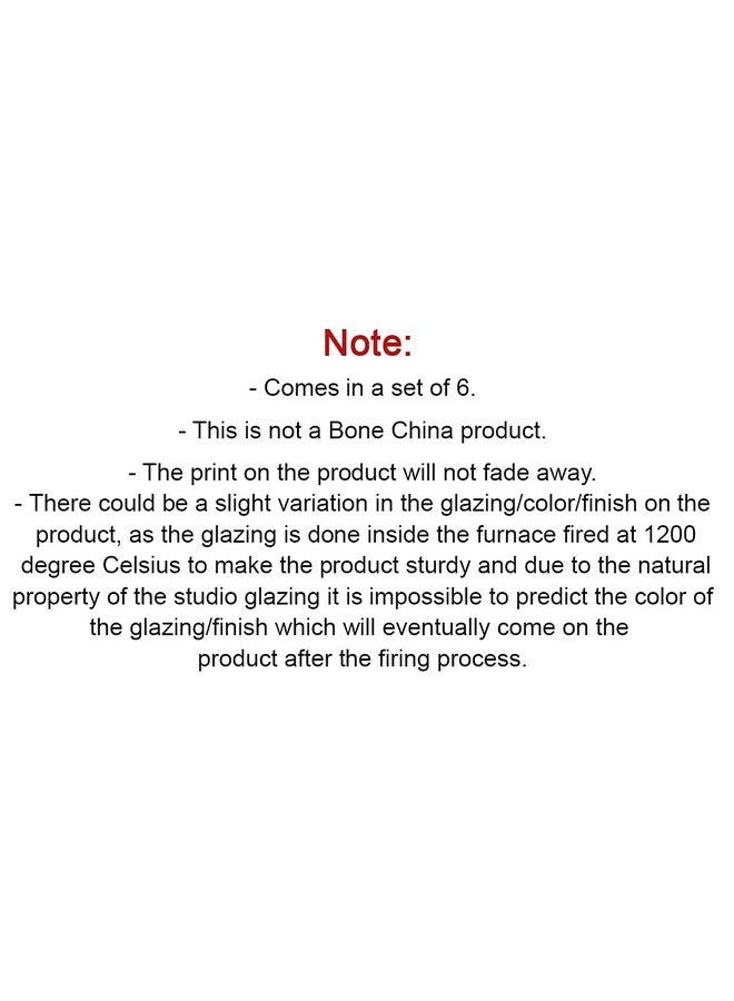 ExclusiveLane 'Whispers of Warli' Handcrafted Ceramic Tea Glass Set Tea Cups for Tea Glasses Set of 6 (160 ML, Microwave Safe, Dishwasher Safe)|Cearmic Tea Cups Set Chai Tea Glasses for Tea Chai Cups| - Image 4