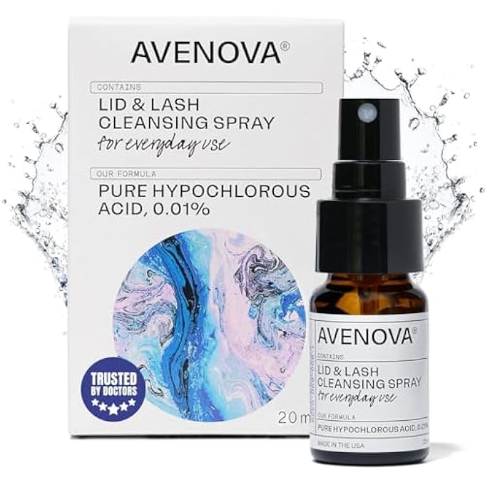 Avenova Eyelid and Eyelash Cleanser Spray - Pure Hypochlorous Acid, Gentle Everyday Lash Cleanser For Eye Irritation, 20mL (0.68oz) - Image 1