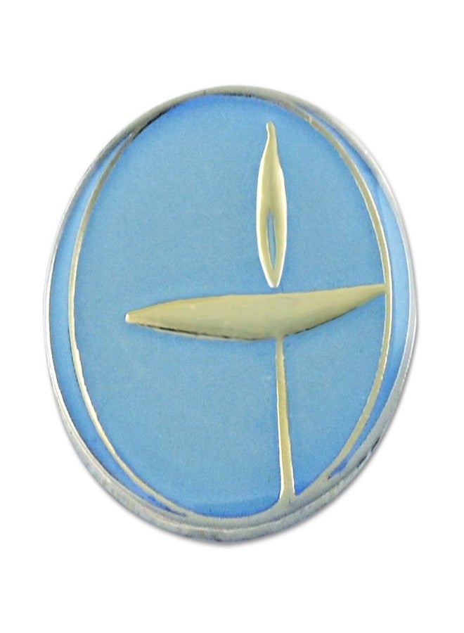 EvolveFISH Unitarian Universalist Lapel Pin - [Light Blue][3/4" Diameter]