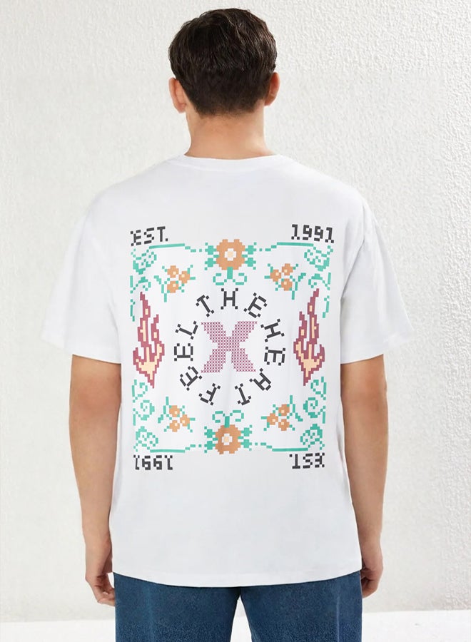 trendyol Men's White Printed T-shirt - Image 5