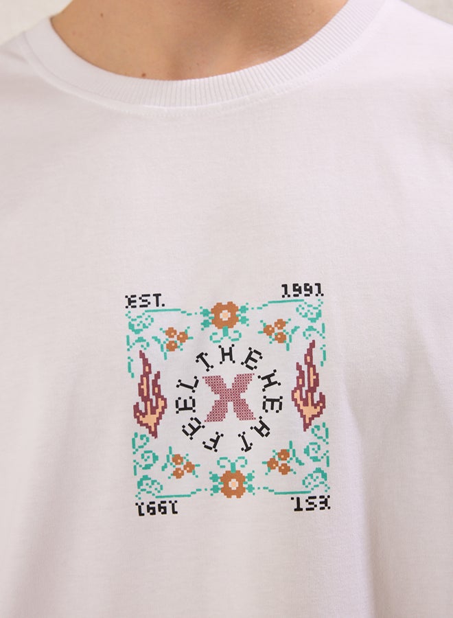 trendyol Men's White Printed T-shirt - Image 3