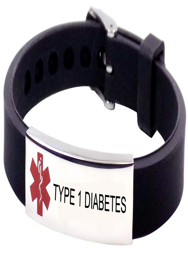 Max Petals TYPE 1 DIABETES Medical alert Wristband Bracelet - Adjustable