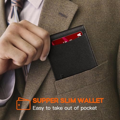 RUNBOX Slim Money Clip Wallets for Men RFID Blocking 11 Card Holder Minimalist Small Thin Carbon Leather Bifold Mens Front Pocket Wallet Gift Box - Image 4