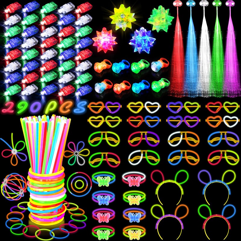 TSDATOWR New Years Eve Party Supplies 2026 Glow in the Dark Party Supplies for Kids Adults Light Up Party Favors with 57 LED Light Up Toys 100 Glow Sticks Bulk DIY Glow Necklaces Neon Party Decorations - Image 2