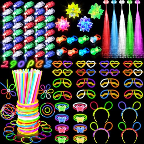 TSDATOWR New Years Eve Party Supplies 2026 Glow in the Dark Party Supplies for Kids Adults Light Up Party Favors with 57 LED Light Up Toys 100 Glow Sticks Bulk DIY Glow Necklaces Neon Party Decorations - Image 1