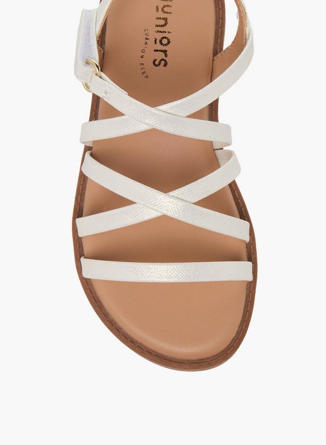 JUNIORS Girls Cross Strap Hook And Loop Sandals - Image 3
