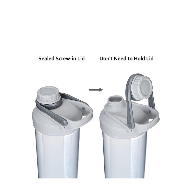 SOLARAE Fitness Shaker Bottle, Fitness Sports Classic Protein Shaker Bottle, BPA Free, Professional Fitness cup Fashionable Portable Sport Plastic Water Shaker Bottle for Exercise - Image 4