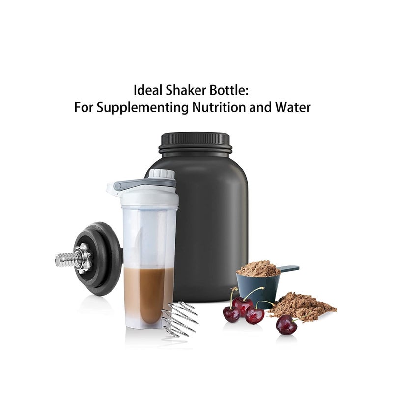 SOLARAE Fitness Shaker Bottle, Fitness Sports Classic Protein Shaker Bottle, BPA Free, Professional Fitness cup Fashionable Portable Sport Plastic Water Shaker Bottle for Exercise - Image 2