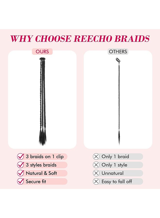 Clip in Hair Extensions - 2 PCS Baby Braids, 22" Long Natural Soft Synthetic Hairpieces (Dark Blonde) for Summer and Party - Image 3