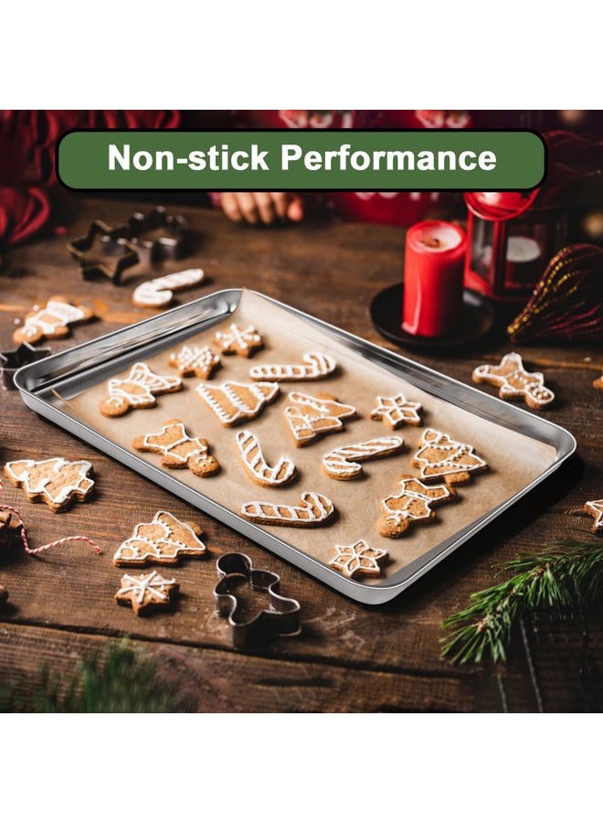 EWFEN Baking Sheet Tray Set of 10, Stainless Steel Baking Pan Cookie Pan Sheet, Size 16 x 12 x 1 inch, Warp Resistant & Heavy Duty & Rust Free - Image 4