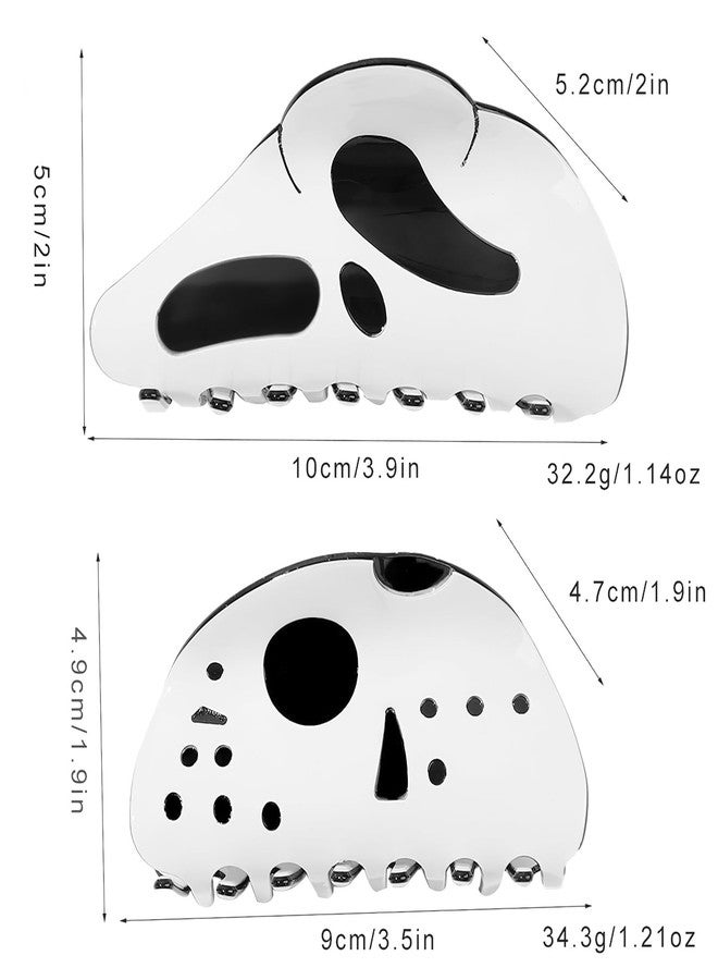 AUOCATTAIL Ghost Face Hair Clips, 2 Pcs Halloween Hair Claw Clips Large Mask Skull For Styling For Girls Women Hair Accessories - Image 5