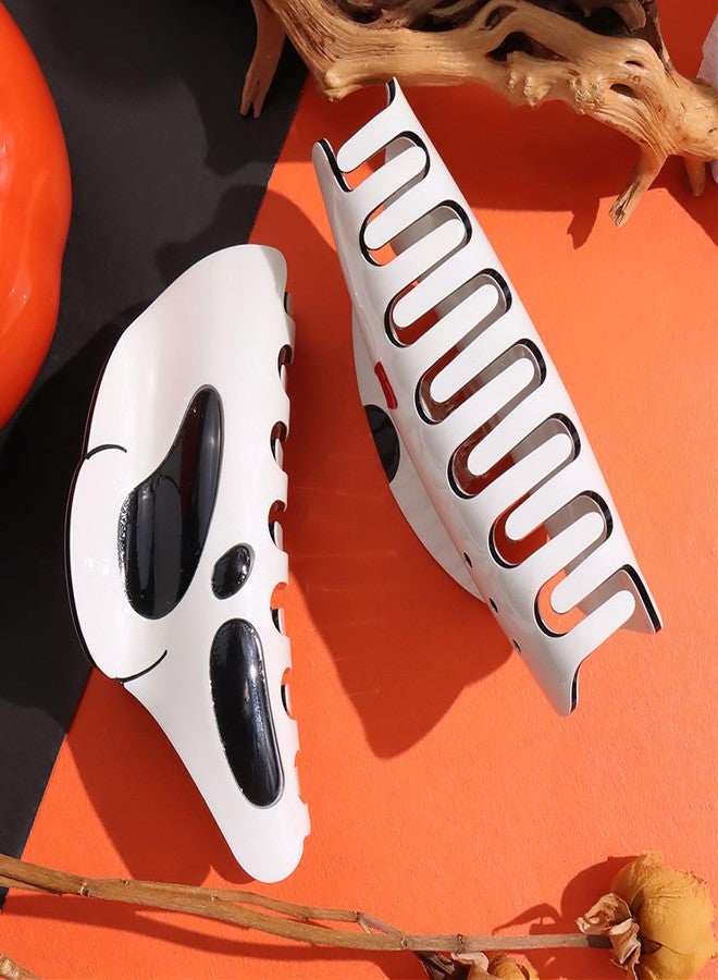 AUOCATTAIL Ghost Face Hair Clips, 2 Pcs Halloween Hair Claw Clips Large Mask Skull For Styling For Girls Women Hair Accessories - Image 4