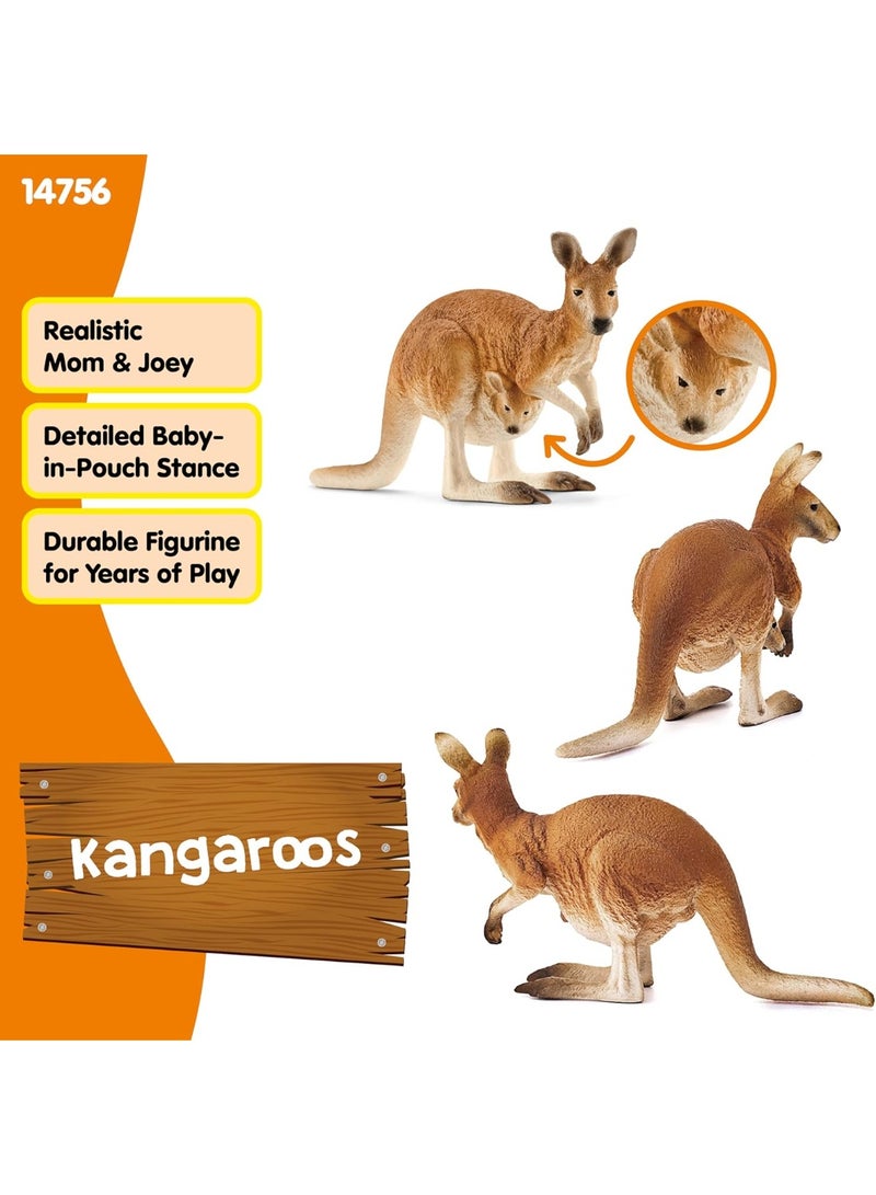 Schleich Kangaroo Toy Figure, Brown 2.6 inch 14756 - Image 5