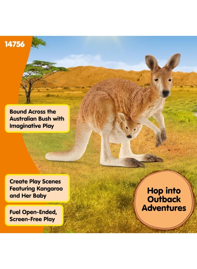 Schleich Kangaroo Toy Figure, Brown 2.6 inch 14756 - Image 4