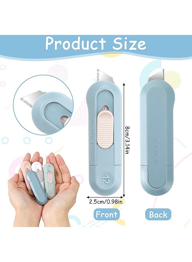 MXN 4 Pcs Mini Utility Knives, Easy Slide Retractable Box Opener Cutter, for Office Home Arts Crafts Cartons Cardboard Paper DIY  - Image 2