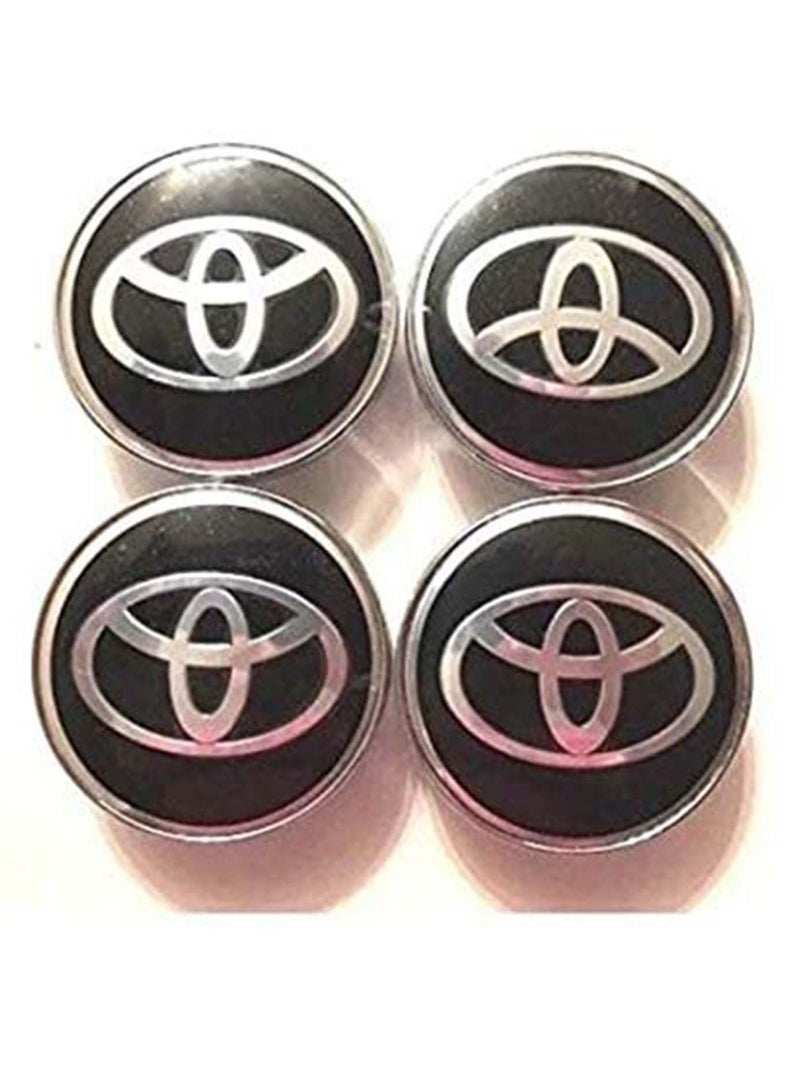 Generic Car Wheel Center Hub Caps for TOYOTA, Parts accessories Modified parts 4pcs Wheel Center Hub Cap Decorative Cover Kit for Camry, Sienna, Venza, Avalon, Corolla, Prius - Black, 62mm - Image 1