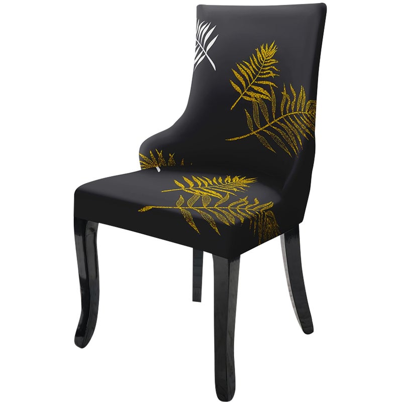 House of Quirk Wingback American Side Chair Slipcover-Accent Chair Cover Slipcover with Arm,Washable Dining Chair with Nailed Trim Protector for Dining Living Room (Gold Leaf) - Image 5