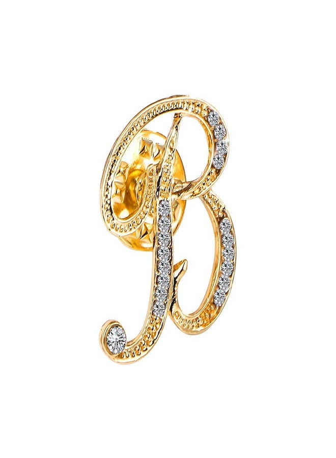 ETHOON Initial Letter Brooch Pin Small Lapel Pin Tie Tack Name Personalized Gifts for Women Men Gold B - Image 1