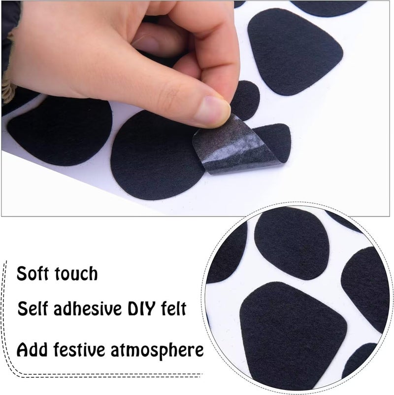 Iceyyyy 12 Sheets Black Adhesive Felt Circles - 200+ Pieces Black Self-Adhesive Felt Messy Dots Sticker Pads for Halloween DIY Projects, Professional Craft Finishing - Image 3