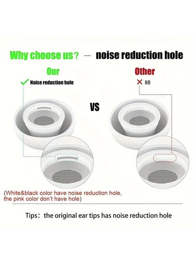 White Noise Reduction Ear Tips 3 Pairs for AirPods Pro and Pro 2nd Gen S M L - Image 5