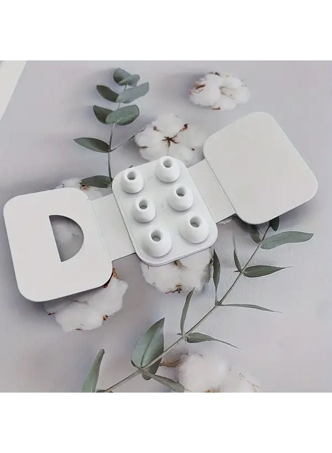 White Noise Reduction Ear Tips 3 Pairs for AirPods Pro and Pro 2nd Gen S M L - Image 1