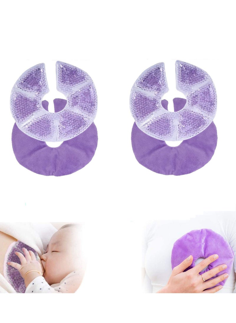 Gerenic Breast Therapy Pack 2 Pack with Soft Plush Backing for Pain Relief of Breastfeeding, Cooling Breast Gel Pads for Breast Surgery  - Image 1