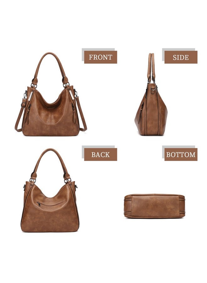 KL928 Purses for Women Shoulder Handbags Hobo Bags Tote Bag (Brown) - Image 4