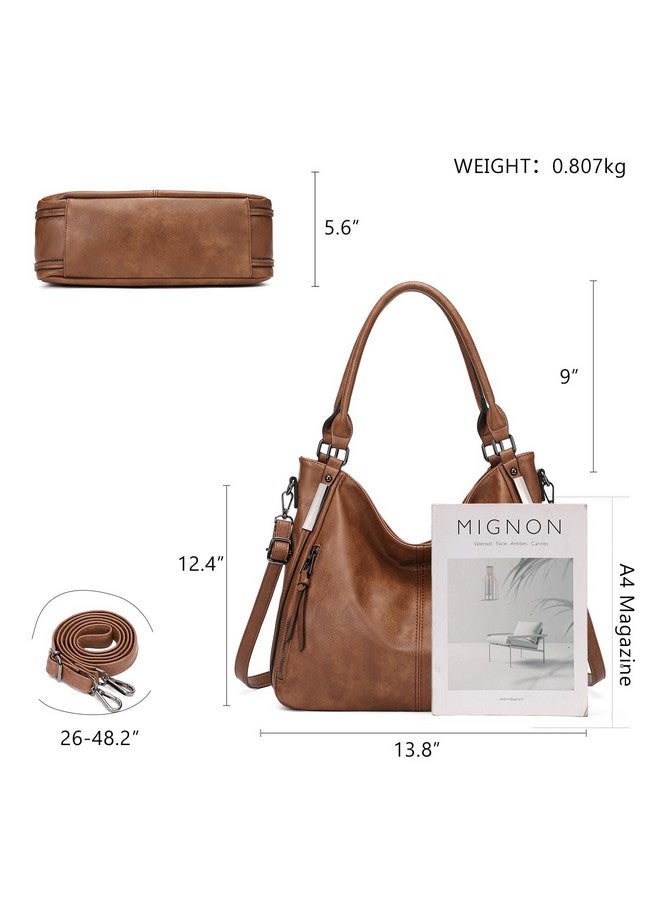 KL928 Purses for Women Shoulder Handbags Hobo Bags Tote Bag (Brown) - Image 1