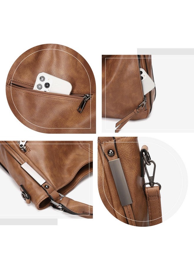 KL928 Purses for Women Shoulder Handbags Hobo Bags Tote Bag (Brown) - Image 2