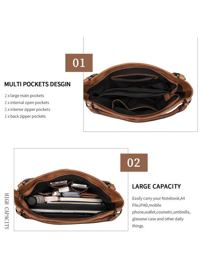 KL928 Purses for Women Shoulder Handbags Hobo Bags Tote Bag (Brown) - Image 3