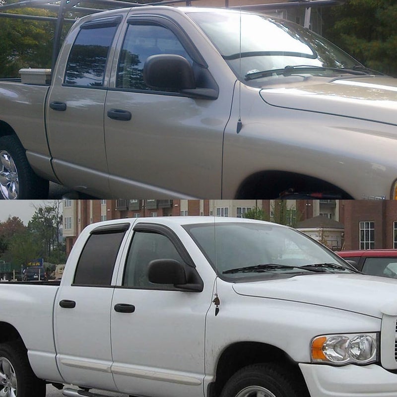 99Parts 4Pcs Smoke Window Sun Rain Visor Vent Guard Deflector Shade Set for Dodge Ram 1500/2500/3500 - Image 2