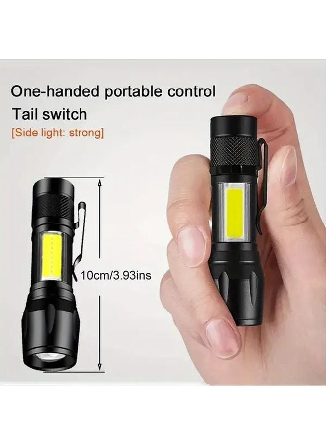 5 Pcs High Brightness Mini COB Flashlight Portable Rechargeable For Camping Cycling - Image 5