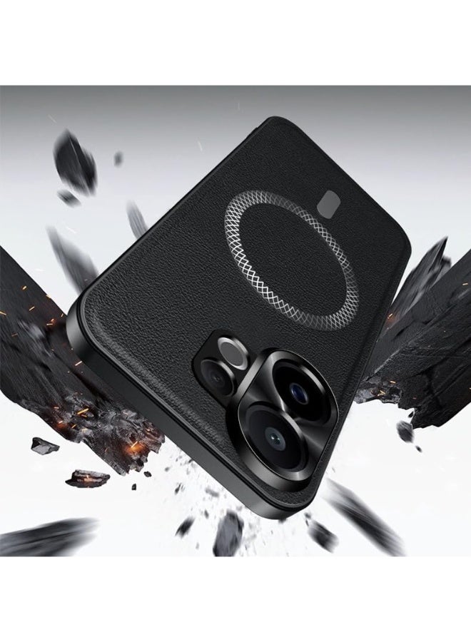 general Magnetic Case Compatible with Vivo V70 5G, Leather Case Camera Lens Protection Anti-Slip Anti-Drop Shockproof Protective Back Cover for Vivo V70 - Image 5