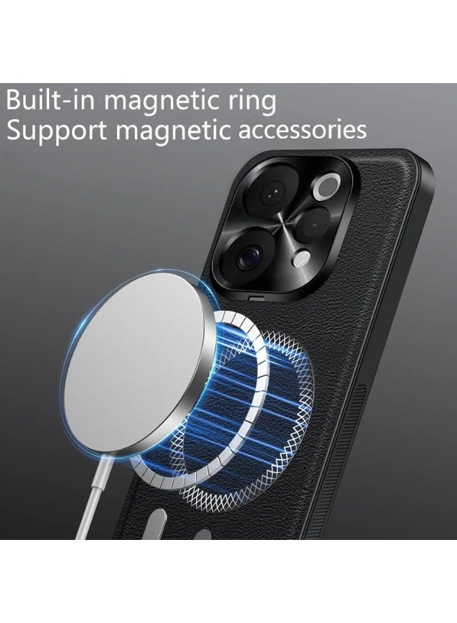 general Magnetic Case Compatible with Vivo V70 5G, Leather Case Camera Lens Protection Anti-Slip Anti-Drop Shockproof Protective Back Cover for Vivo V70 - Image 2