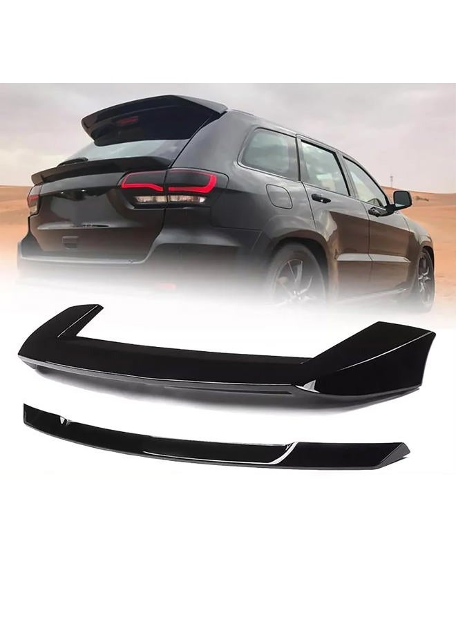 Gear Up Rear Roof Spoiler + Mid Spoiler Wing Compatible with 2013-2021 Jeep Grand Cherokee Rear Window Roof Spoiler Trunk Splitter Tailgate Mid Spoiler Wing(Glossy Black) - Image 2