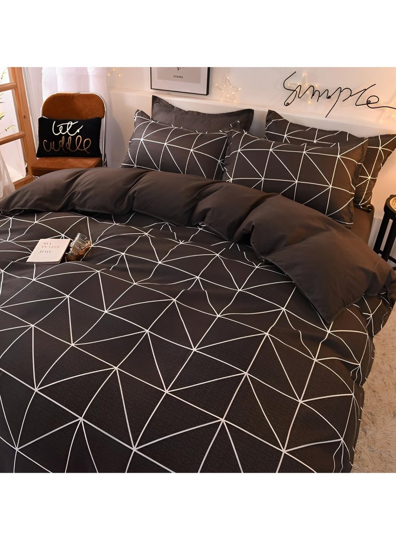 عام “طقم ملاءات من 4 قطع، مجموعة أغطية لحاف ناعمة من القطن، بدون لب، تحتوي على 1 غطاء لحاف بحجم 200 * 230 سم و1 ملاءة و2 غطاء وسادة.” - Image 1