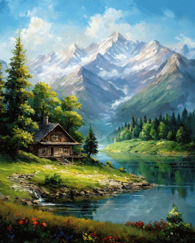 ldazao Mountain Paint By Numbers Kit For Adults Landscape Adult Paint By Number Kits Canvas Painting Kit For Beginner Adults PaintByNumber Kits Oil Painting Kits For Gift Home Wall Decor 16x20 Inch - Image 2