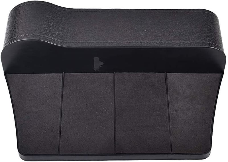 Automaze Car Seat Gap Organizer With Cup Holder, Multifunctional Small Storage Box For Coins, Cards, Cell Phone, Wallets etc (Passenger Side, Black) - Image 2