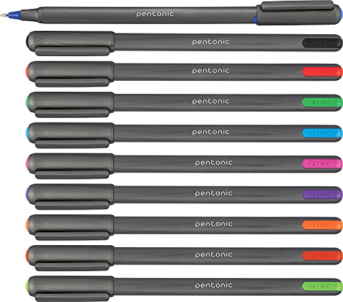 linc Pentonic Ballpoint Pens In Pen Organizer, Bulk 50 Count, Assorted Colored Ink (10 Different Colors), 1.0 mm Medium Point, Smooth Writing (PEN12177) - Image 2